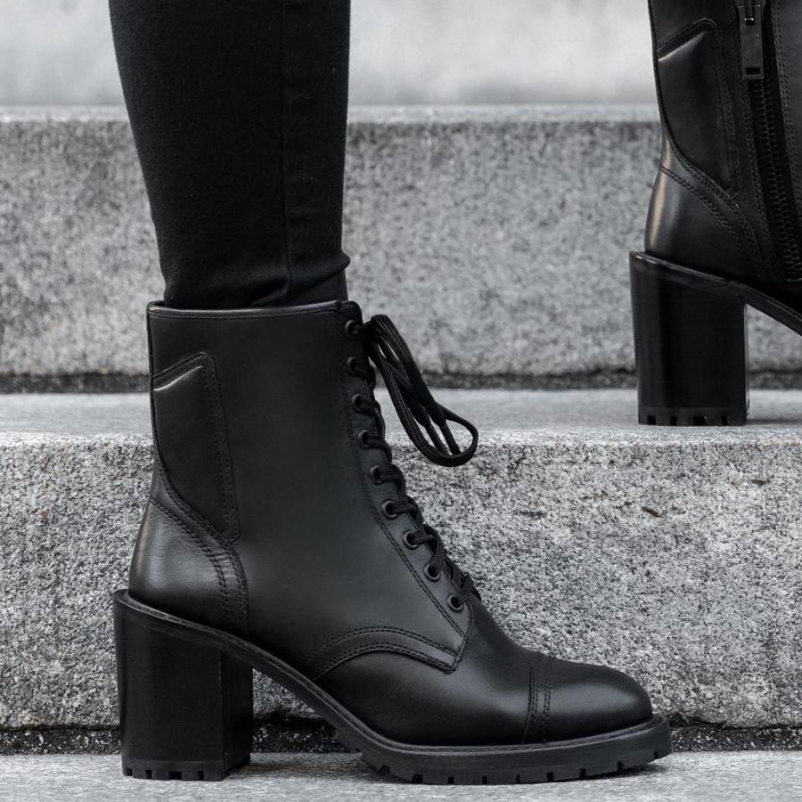 Black Thursday Boots Rebel Leather Women's High Heels | SG415FDN