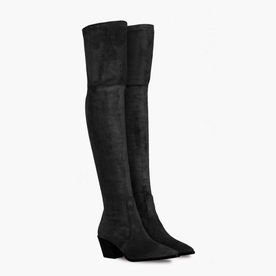 Black Thursday Boots Tempest Suede Women's High Heels | SG420OKI