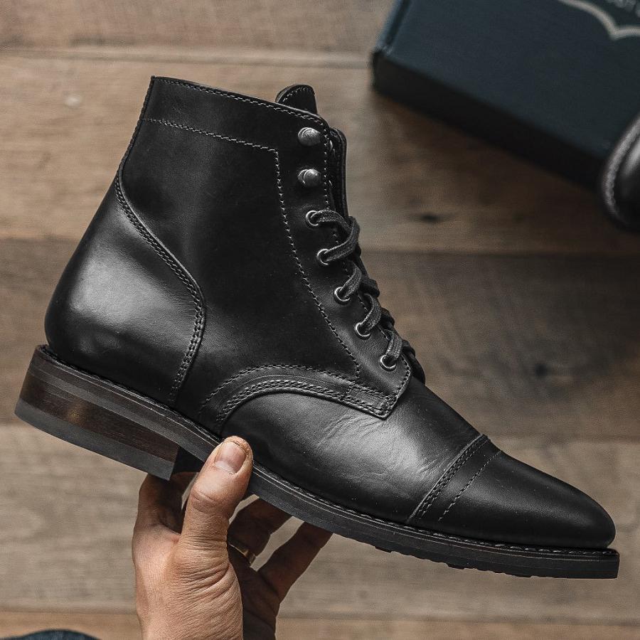 Black Thursday Captain Leather Men's Lace Up Boots | SG75HAP