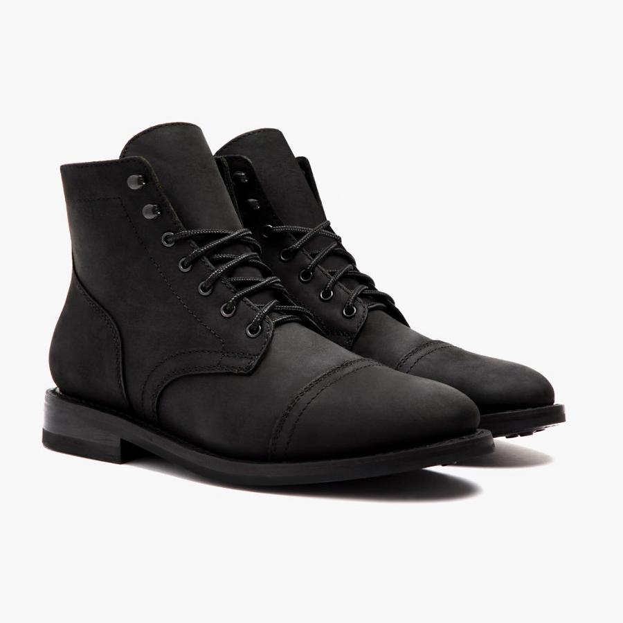 Black Thursday Captain Leather Suede Men\'s Lace Up Boots | SG85YXF