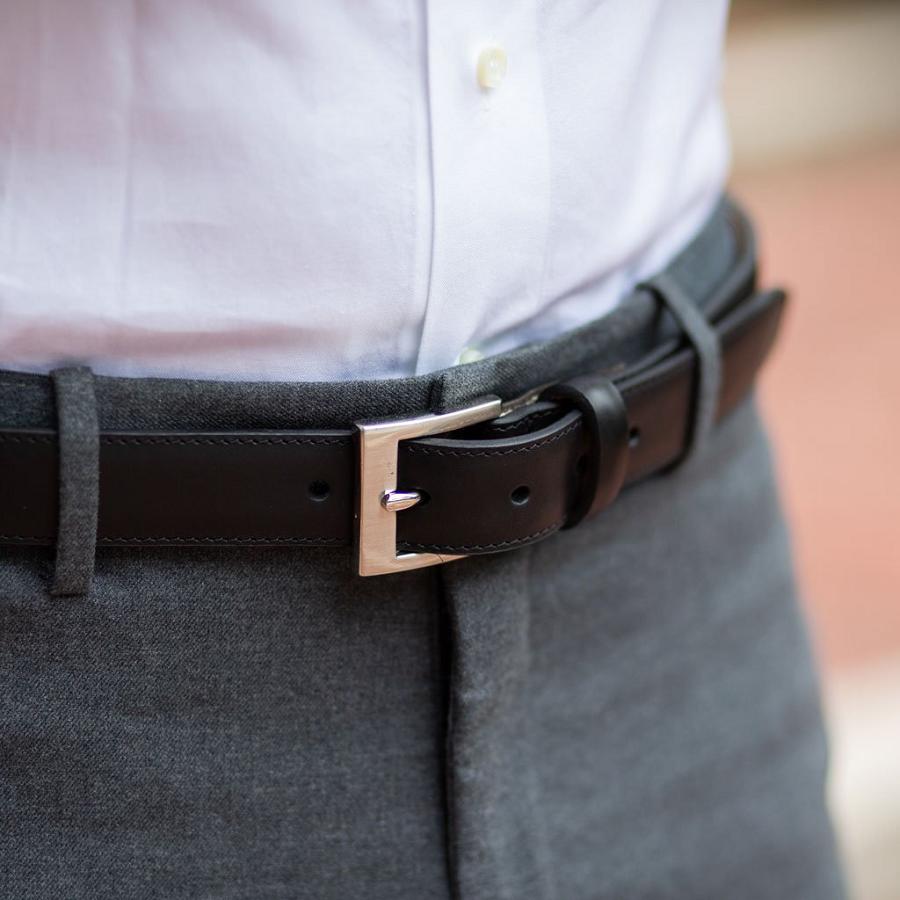 Black Thursday Classic Leather Rugged Men's Belts | SG69CTV