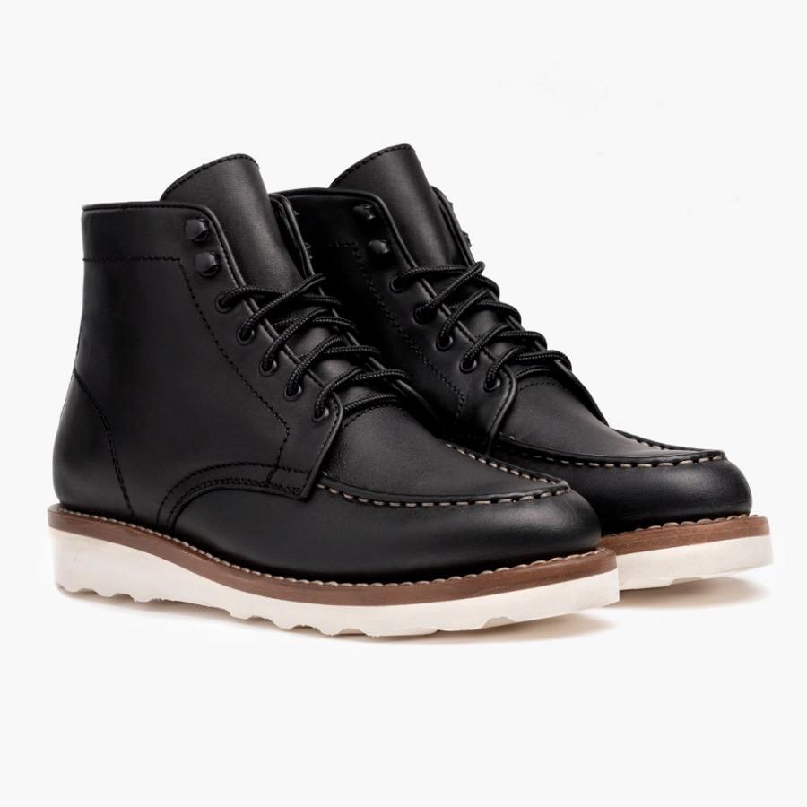 Black Thursday Diplomat Leather Women's Lace Up Boots | SG345YXF