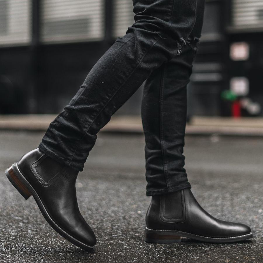 Black Thursday Duke Leather Men's Chelsea Boots | SG25FDN