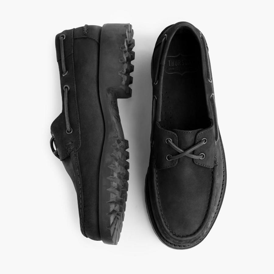 Black Thursday Handsewn Leather Men's Loafers | SG263PJJ