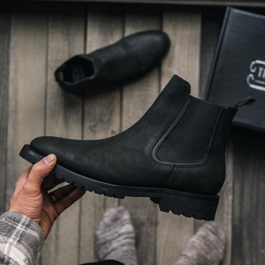 Black Thursday Legend Leather Men's Chelsea Boots | SG35RVD