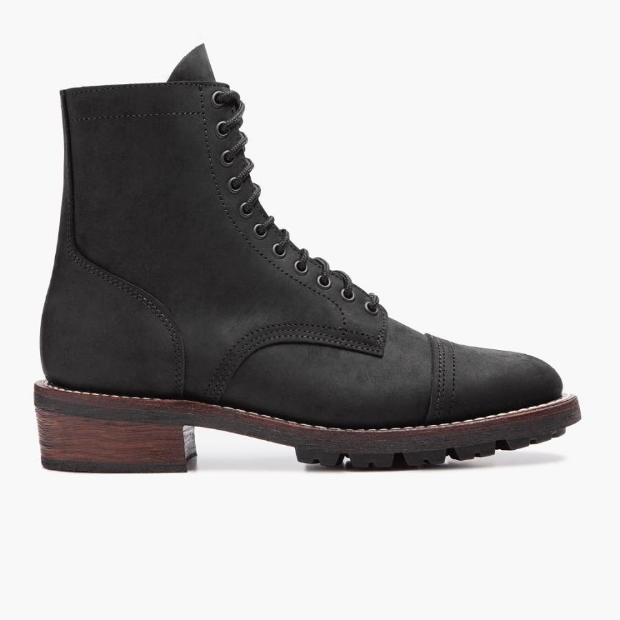 Black Thursday Logger Leather Men's Lace Up Boots | SG101HAP