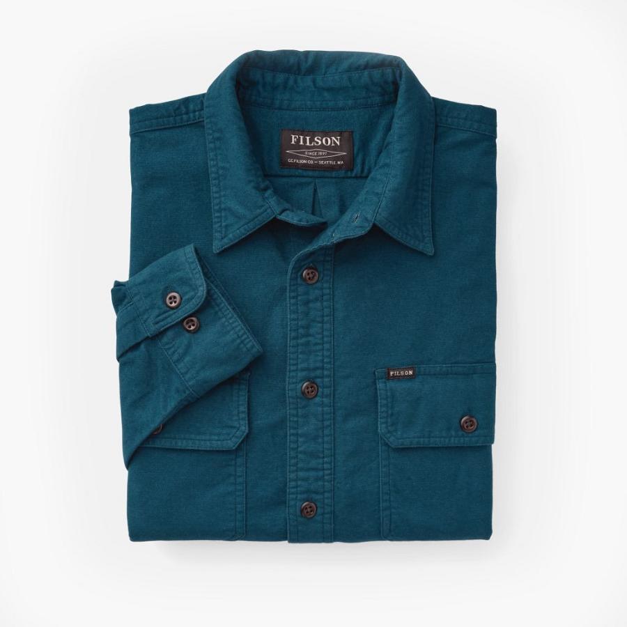 Blue Thursday Field Flannel Cotton Men's Shirts | SG283HAP