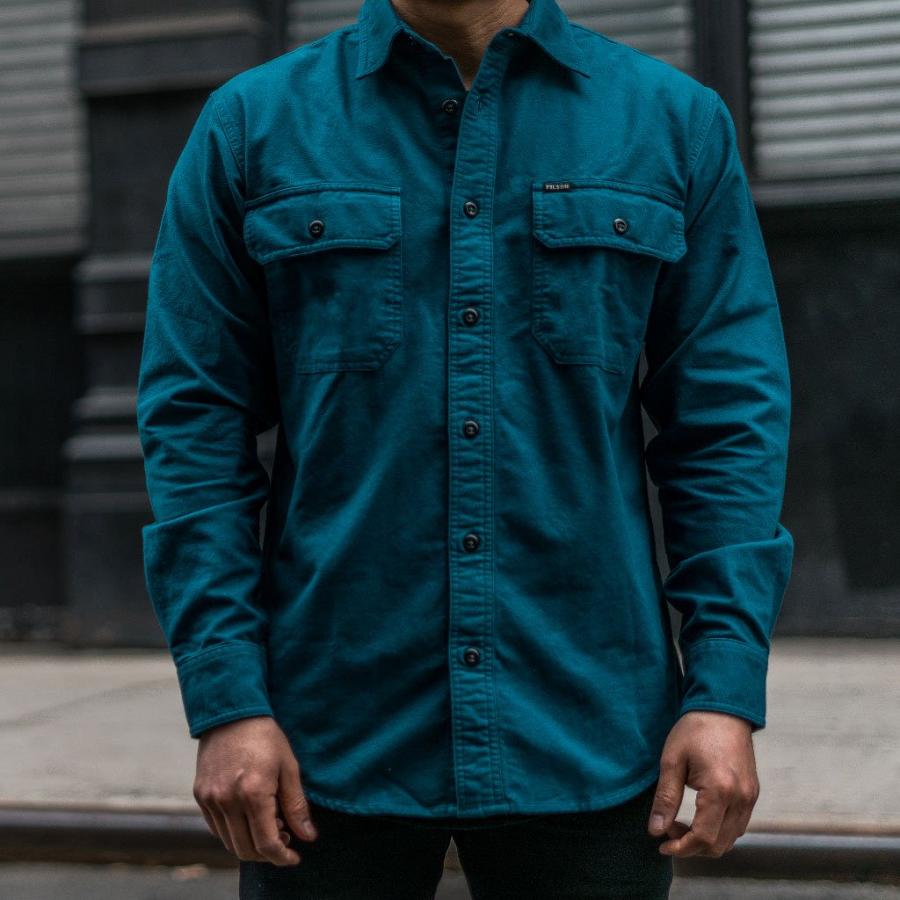 Blue Thursday Field Flannel Cotton Men's Shirts | SG283HAP