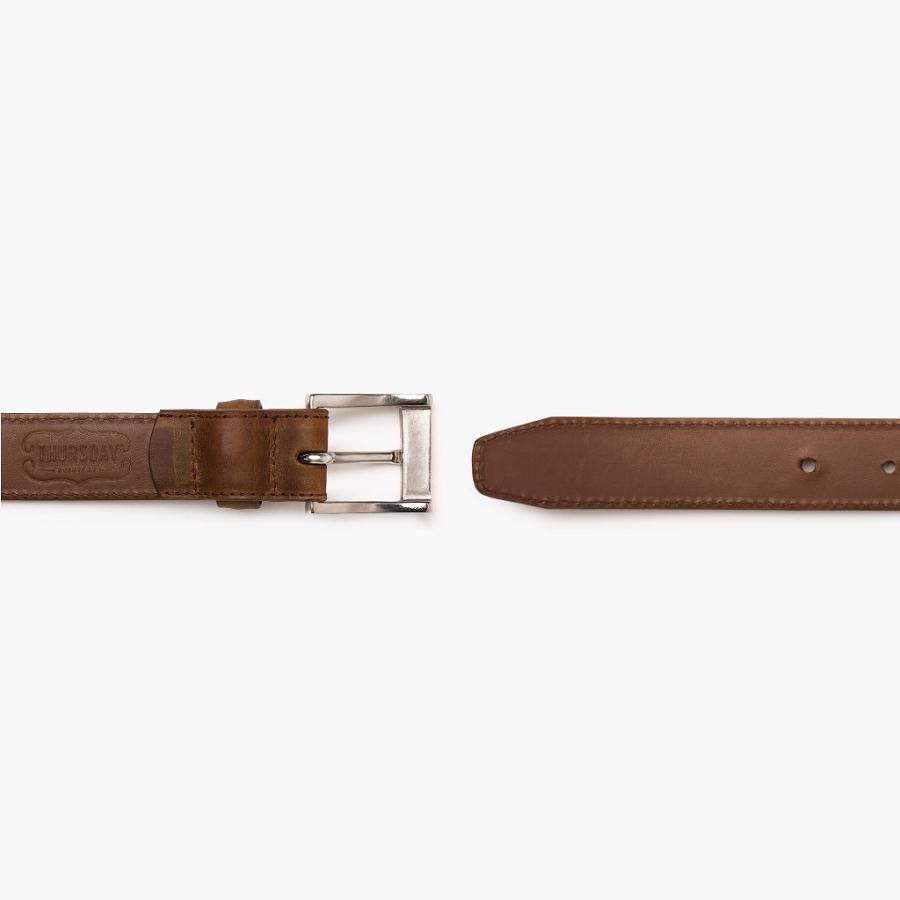 Brown / Coffee Thursday Classic Leather Men's Belts | SG295RVD