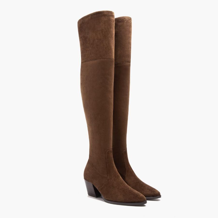 Brown Thursday Boots Tempest Suede Women's High Heels | SG418AHK