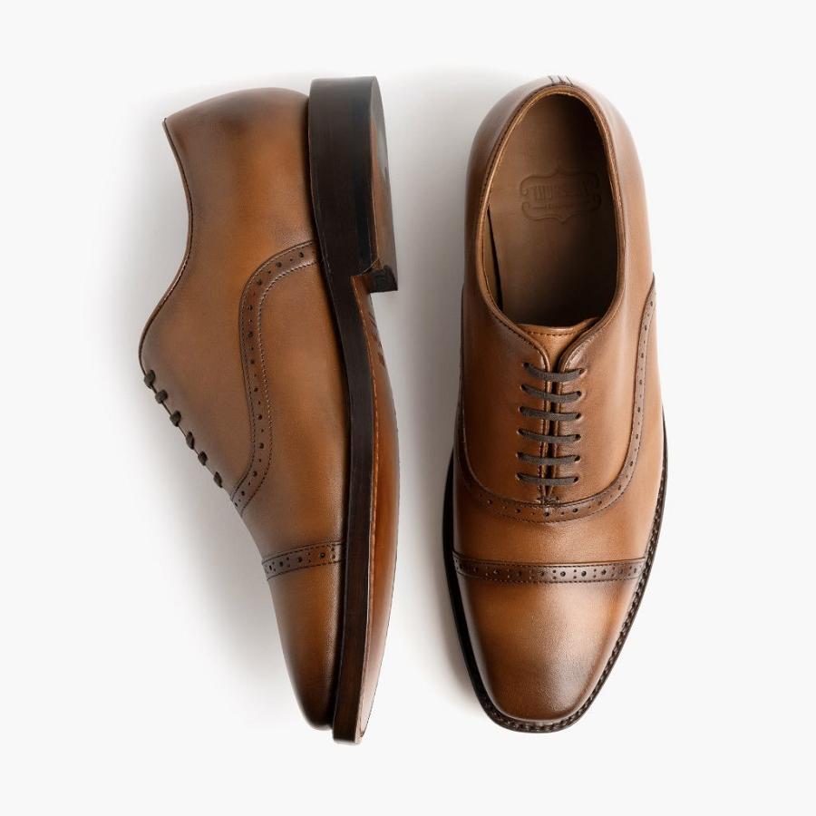 Brown Thursday Broadway Leather Men's Dress Shoes | SG241YXF