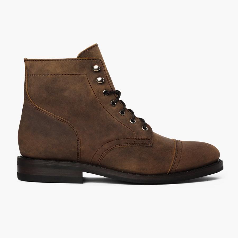 Brown Thursday Captain Leather Classic Men's Lace Up Boots | SG77FDN