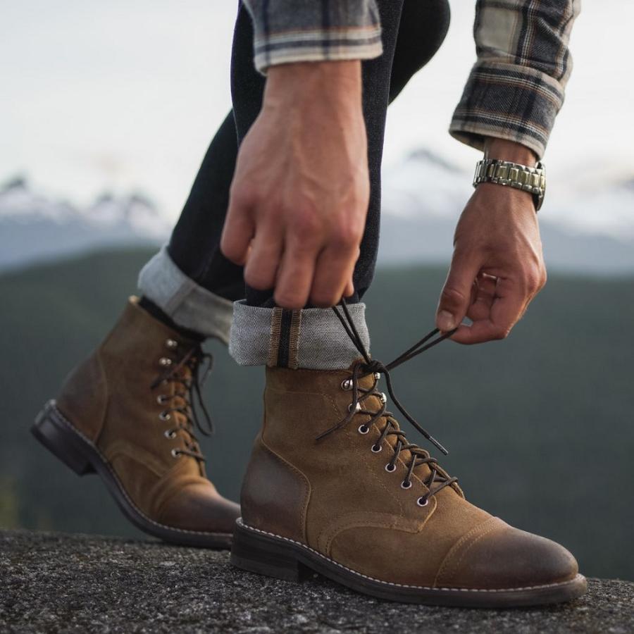 Brown Thursday Captain Suede Men's Lace Up Boots | SG86TCE