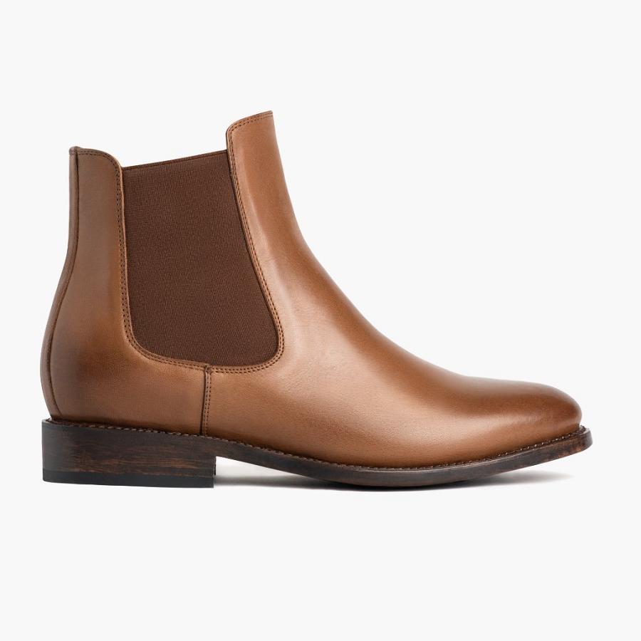 Brown Thursday Cavalier Leather Rugged & Resilient Men's Chelsea Boots | SG20LIS