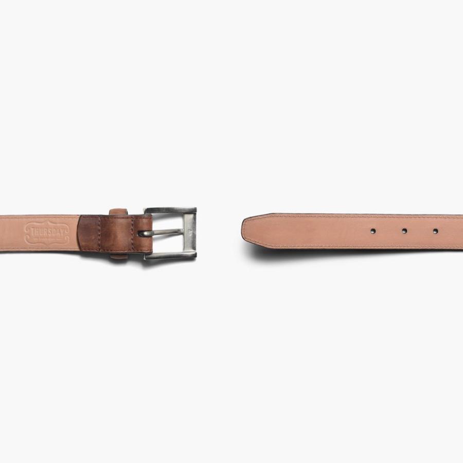 Brown Thursday Classic Leather Rugged Men's Belts | SG18XYU