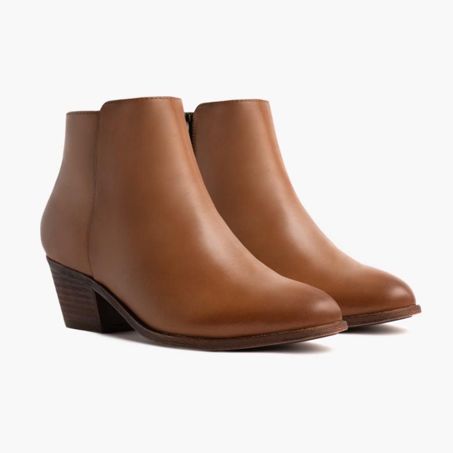 Brown Thursday Downtown Leather Women's Booties | SG354VRW