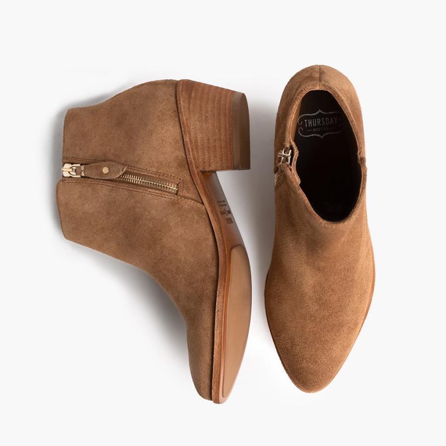 Brown Thursday Downtown Suede Women's Booties | SG391SGL