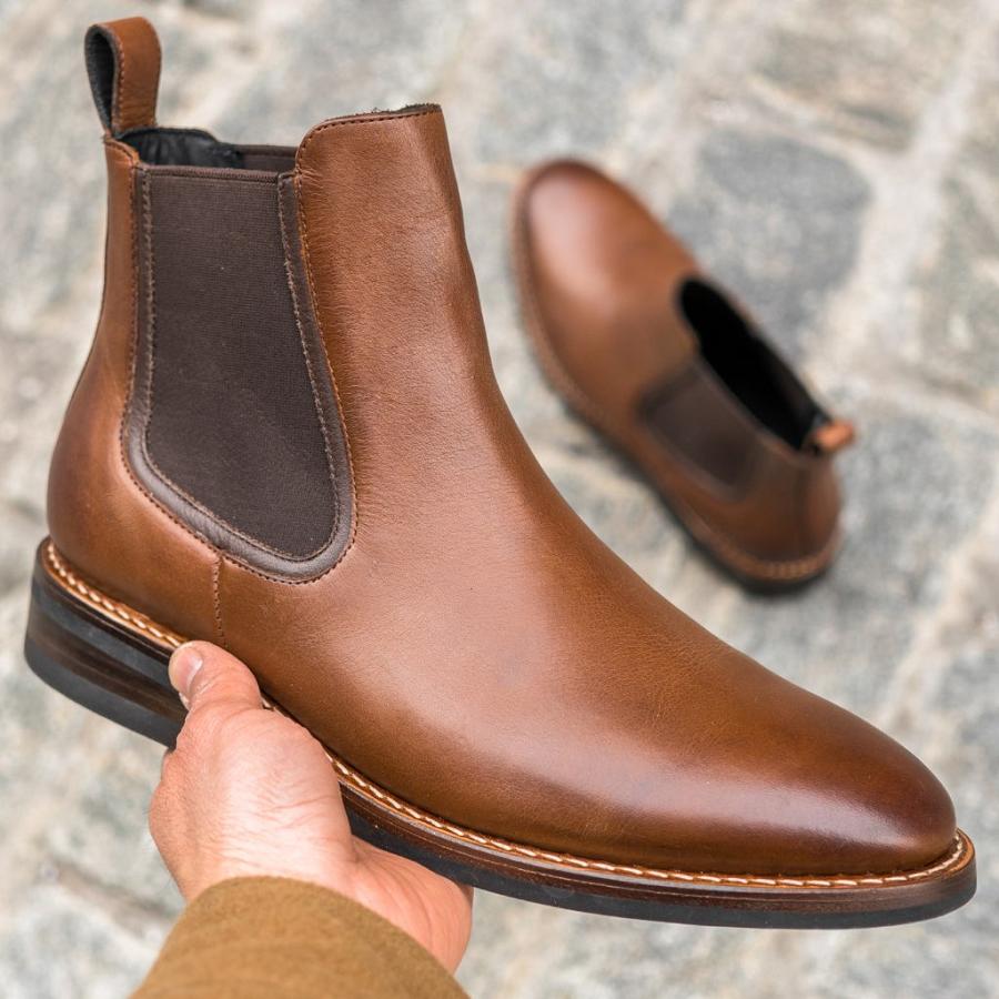 Brown Thursday Duke Leather Men's Chelsea Boots | SG26DFM