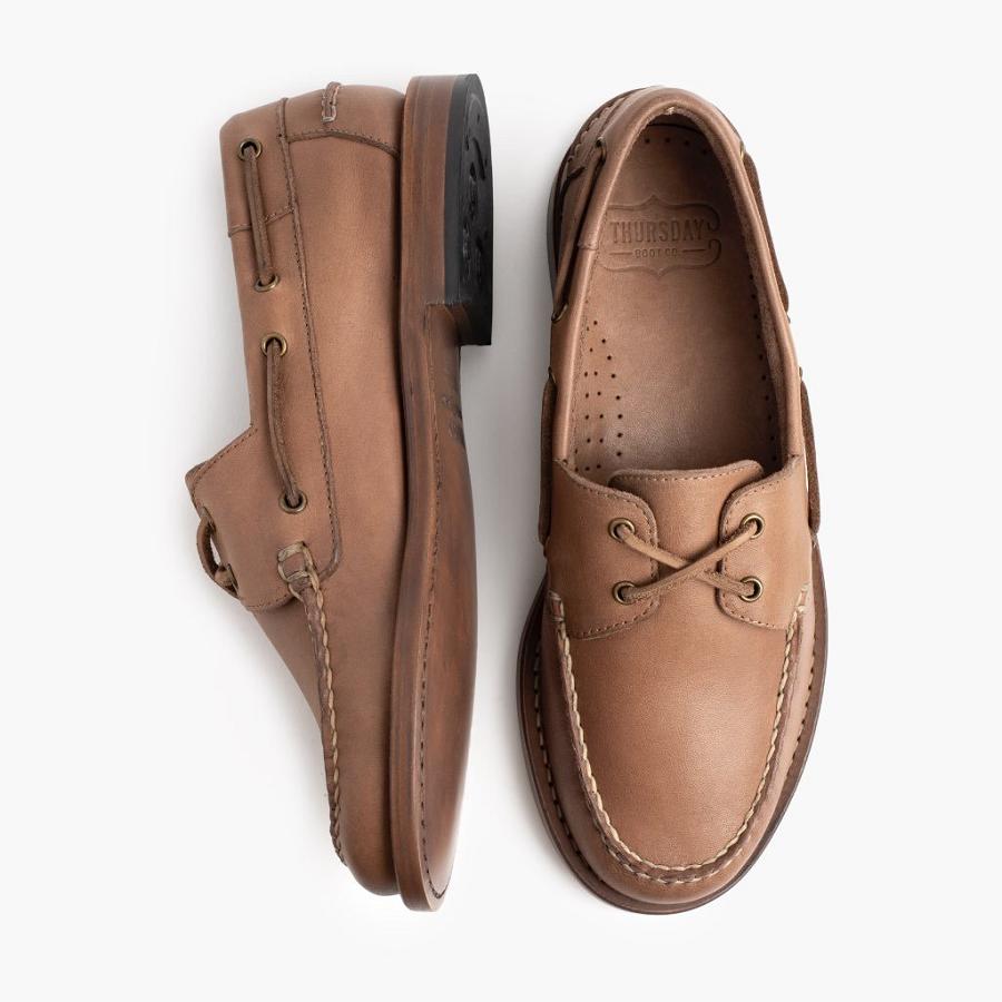 Brown Thursday Handsewn Leather Men's Loafers | SG262AHK