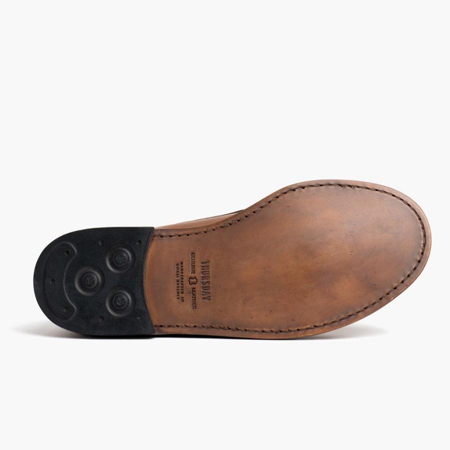 Brown Thursday Handsewn Leather Men's Loafers | SG262AHK