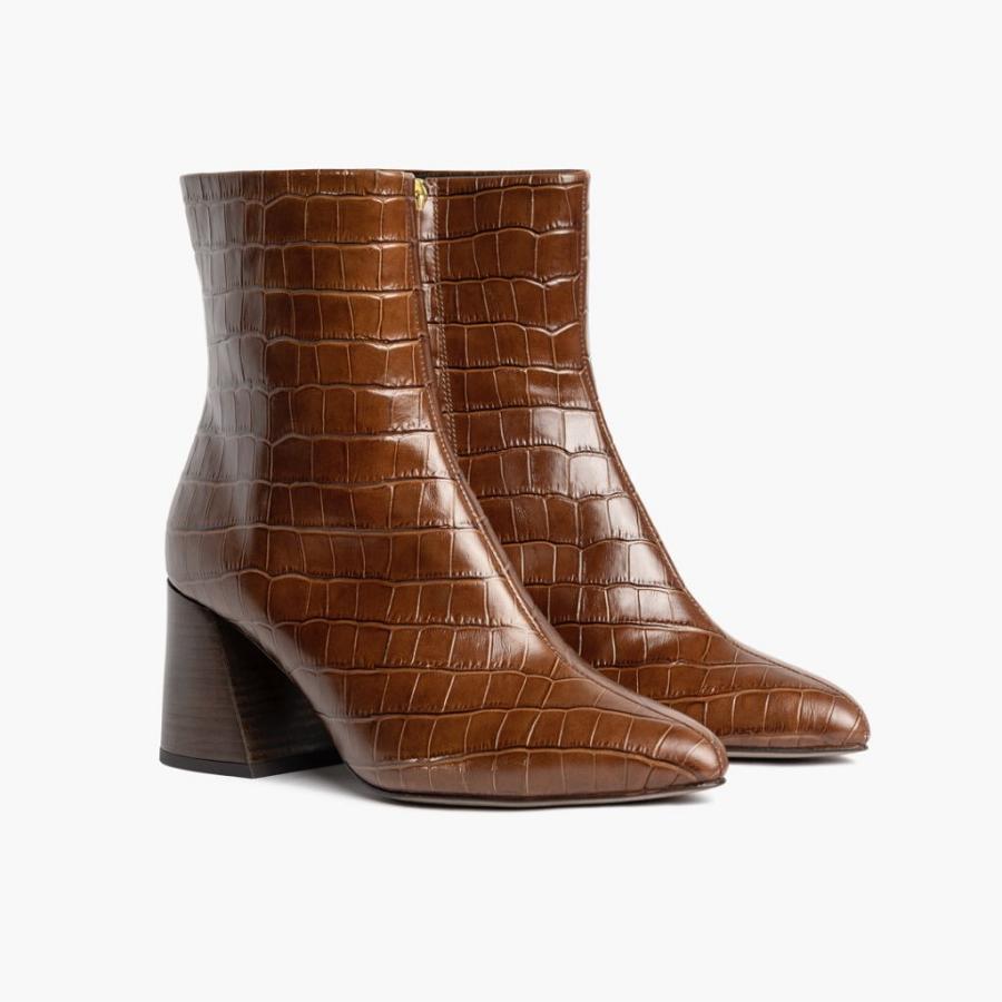 Brown Thursday Heartbreaker Leather Women's Booties | SG384LIS