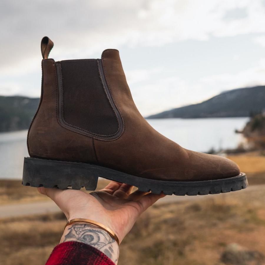 Brown Thursday Legend Leather Men's Chelsea Boots | SG33YXF