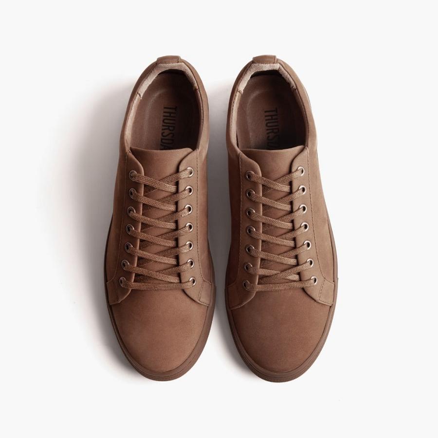 Brown Thursday Premier Low Tops Nubuck Men's Sneakers | SG228LIS