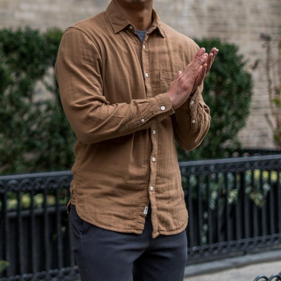 Brown Thursday Ripper Cotton Men's Shirts | SG288AHK