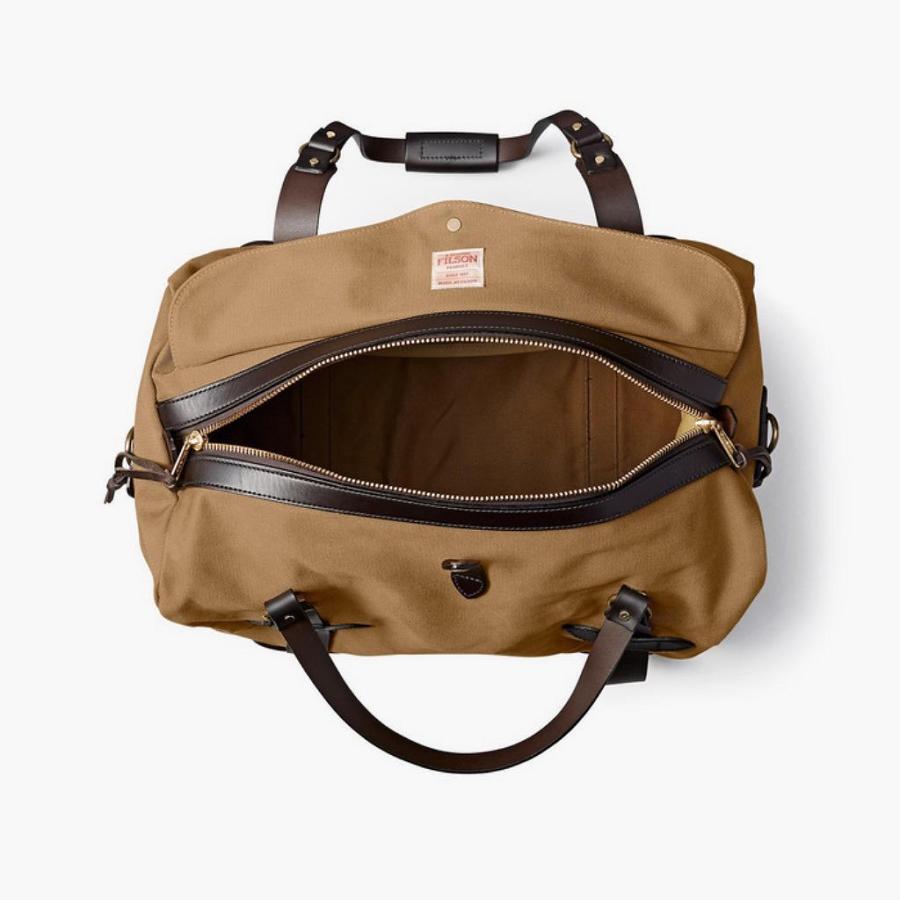 Brown Thursday Rugged Twill Duffle Leather Men's Bags | SG289PJJ