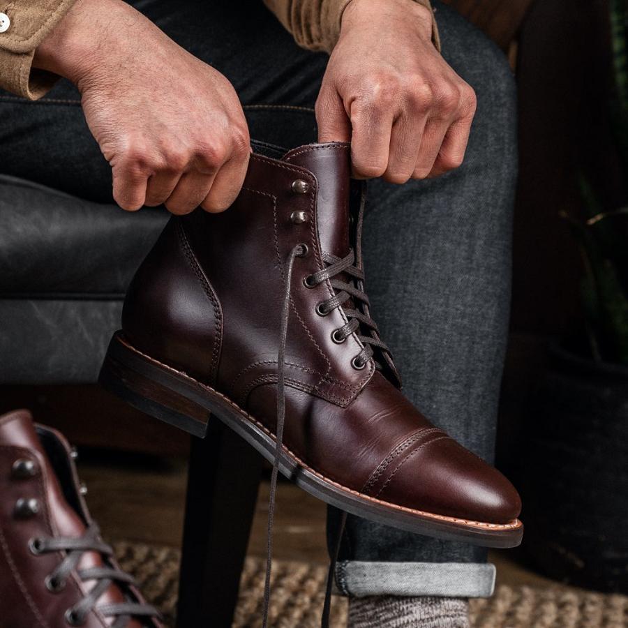 Burgundy Thursday Captain Leather Rugged & Resilient Men's Boots | SG145BEX