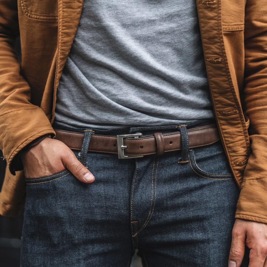 Coffee Thursday Classic Leather Rugged Men's Belts | SG41BEX