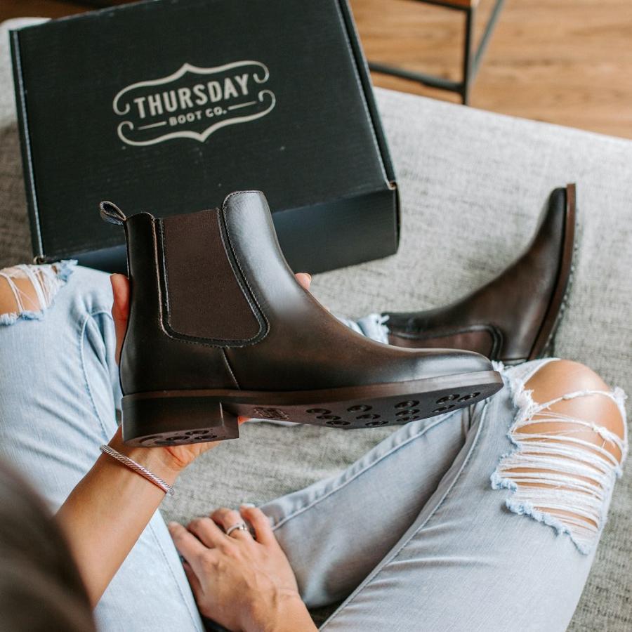 Coffee Thursday Duchess Leather Women's Chelsea Boots | SG364DFM