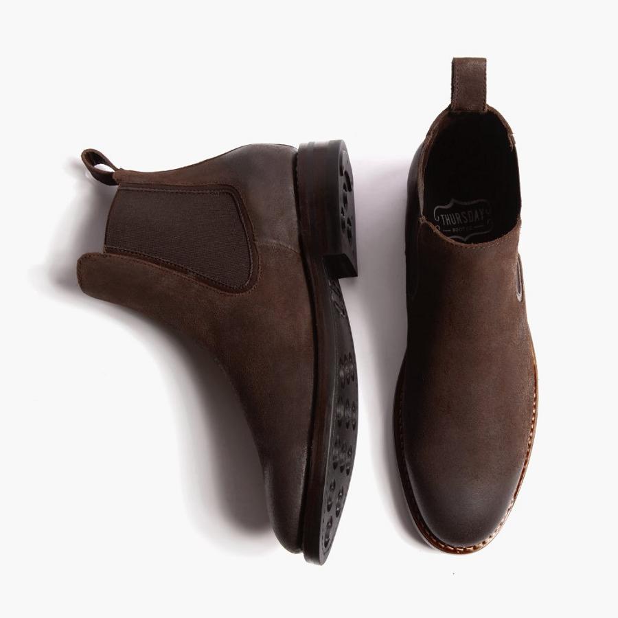 Coffee Thursday Duke Suede Men's Chelsea Boots | SG28AHK