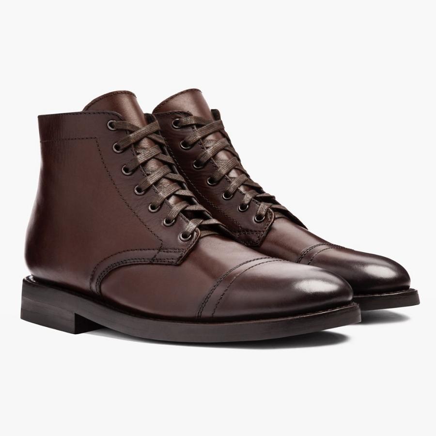 Coffee Thursday Major Leather Men's Lace Up Boots | SG104DFM