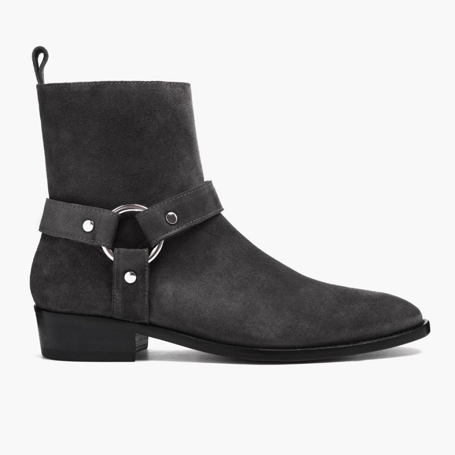 Grey Thursday Harness Suede Men's Chelsea Boots | SG32UZG