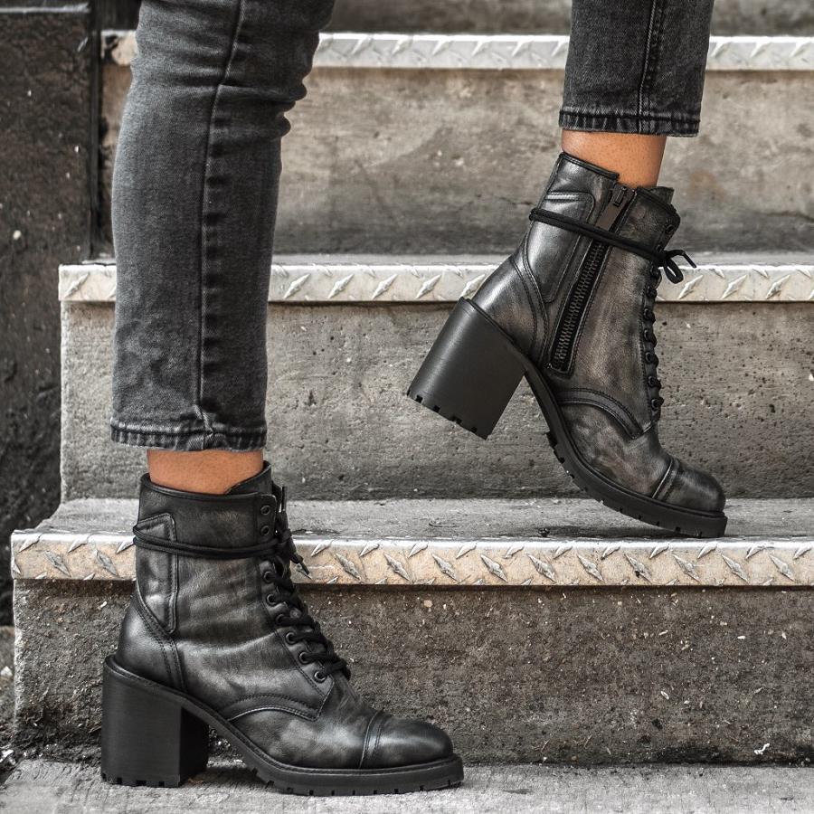 Grey Thursday Rebel Leather Women's Boots | SG390DFM26