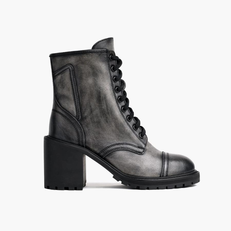 Grey Thursday Rebel Leather Women's Lace Up Boots | SG349WNB