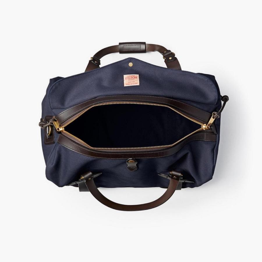 Navy Thursday Rugged Twill Duffle Leather Men's Bags | SG290OKI