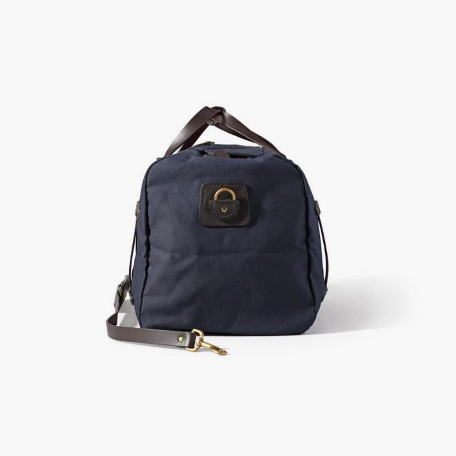 Navy Thursday Rugged Twill Duffle Leather Men's Bags | SG290OKI