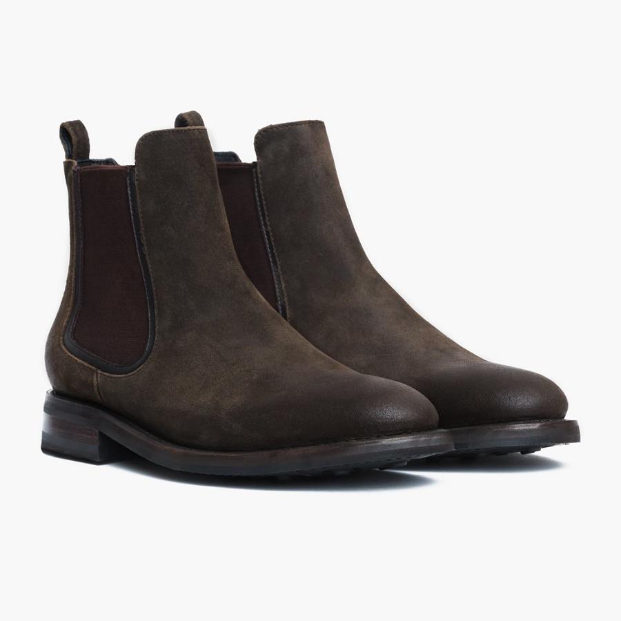 Olive Thursday Duke Suede Men\'s Chelsea Boots | SG29PJJ