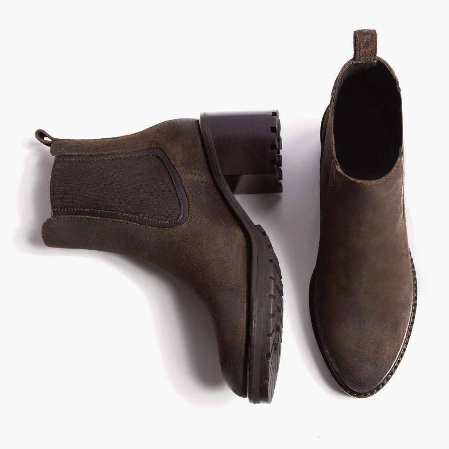 Olive Thursday Knockout Suede Women's Chelsea Boots | SG380VRW