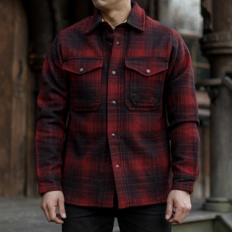 Red / Black Thursday Mackinaw Jac Wool Men's Shirts | SG285FDN