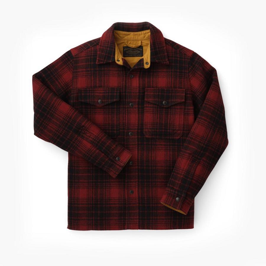 Red / Black Thursday Mackinaw Jac Wool Men\'s Shirts | SG285FDN