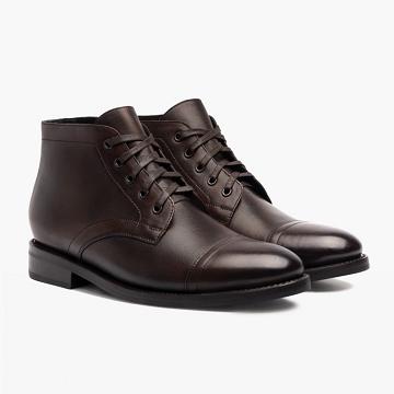 Black / Coffee Thursday Cadet Leather Men's Lace Up Boots | SG65MQZ