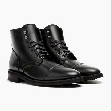 Black Thursday Captain Leather Men's Lace Up Boots | SG75HAP