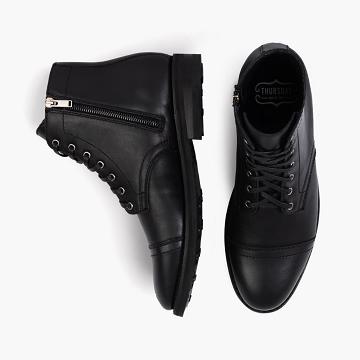 Black Thursday Major Leather Men's Lace Up Boots | SG102GSO