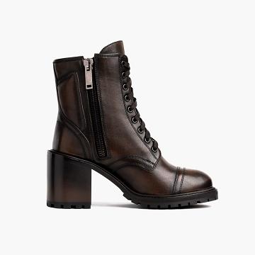 Brown Thursday Boots Rebel Leather Women's High Heels | SG417SGL