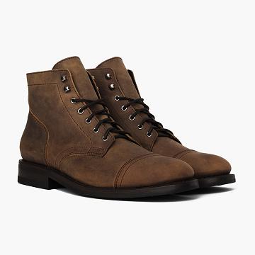 Brown Thursday Captain Leather Classic Men's Lace Up Boots | SG77FDN