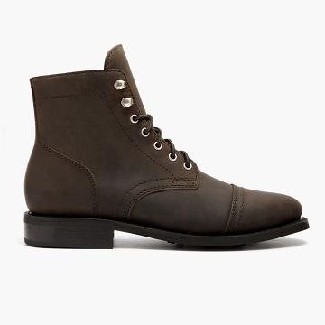 Brown Thursday Captain Leather Classic Women's Lace Up Boots | SG407CTV