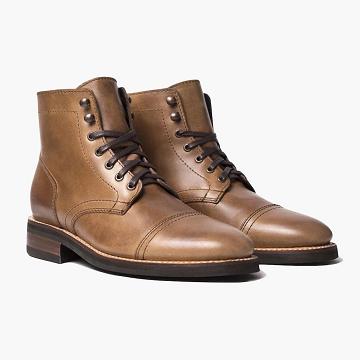 Brown Thursday Captain Leather Men's Lace Up Boots | SG71ZUT